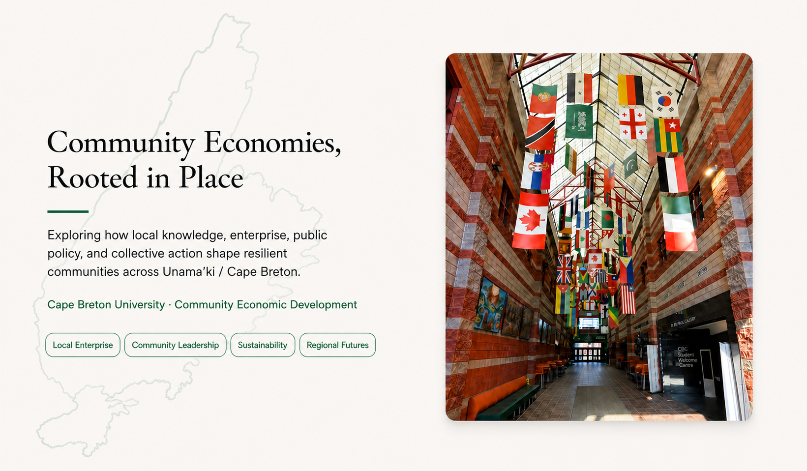 Community Economies, Rooted in Place — Community Economic Development at Cape Breton University